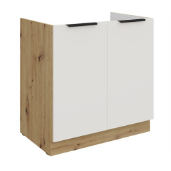 Spodní skříňka pod dřez Aria 80 ZL 1S BB - Premium Box Barva korpusu: Dub artisan, Barva dvířek: WH - Crystal white AFM