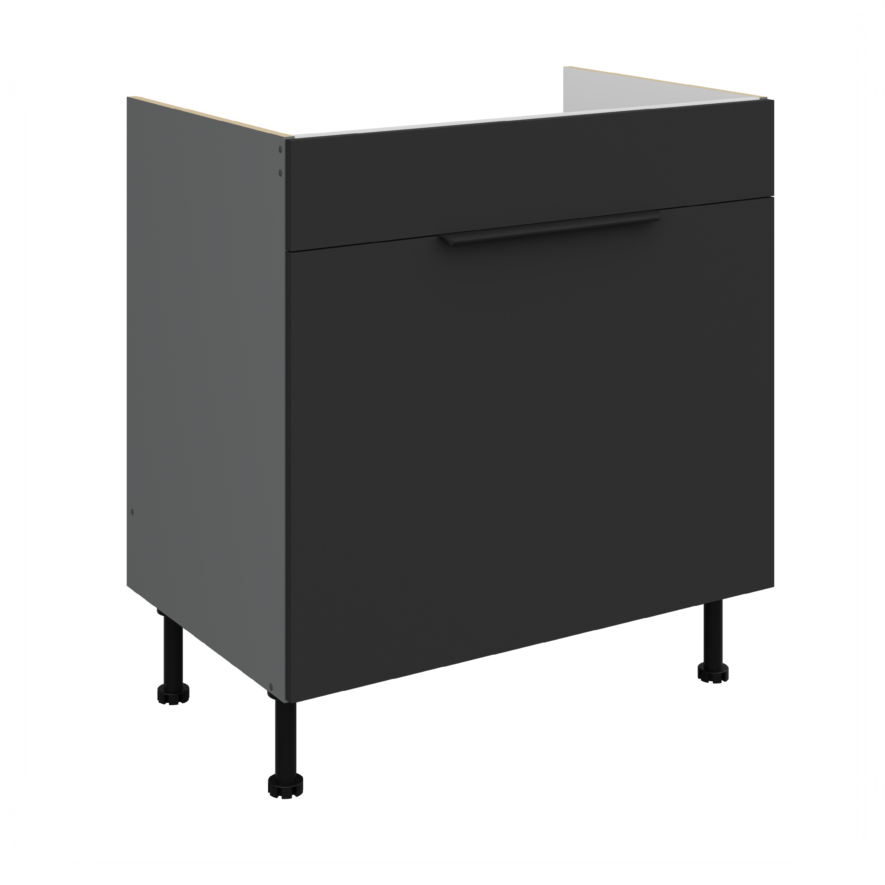 Spodní skříňka pod dřez Aria ANT 80 ZL 1S BB - Premium Box Barva korpusu: Antracit, Barva dvířek: BL - Black AFM