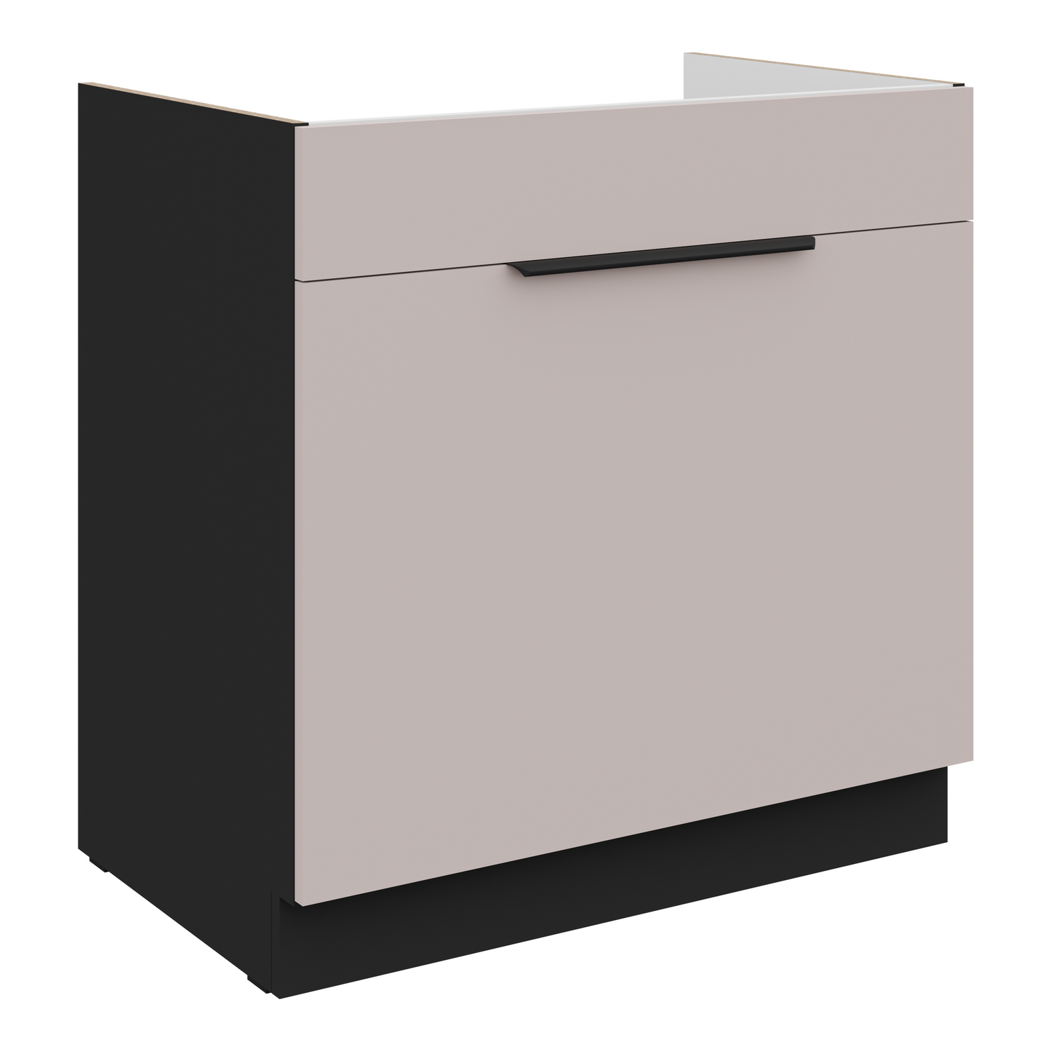Spodní skříňka pod dřez Arona 80 ZL 1S BB - Premium Box Barva korpusu: Černá, Barva dvířek: Kašmír