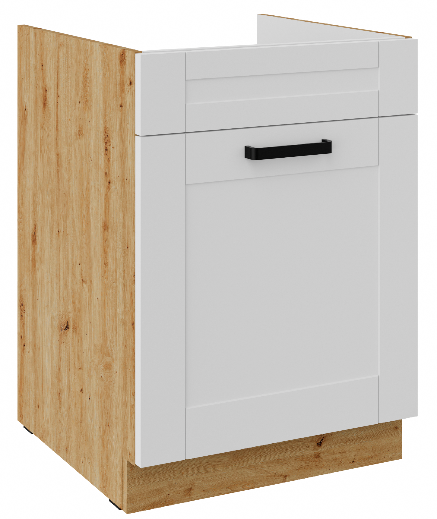 Spodní skříňka pod dřez Luna 60 ZL 1S BB - Premium Box Barva korpusu: Dub artisan, Barva dvířek: Bílá