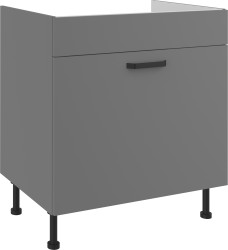 Spodní skříňka pod dřez Nessa 80 ZL 1S BB - Premium Box Barva korpusu: Antracit, Barva dvířek: Antracit