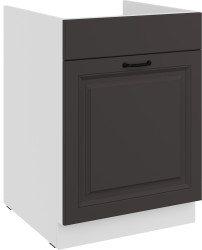 Spodní skříňka pod dřez Stilo 60 ZL 1S BB - Premium Box Barva korpusu: Bílá, Barva dvířek: Grafit