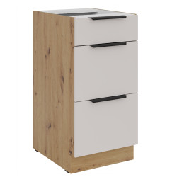 Spodní skříňka Solea 40 D 3S BB - Premium Box Barva korpusu: Dub artisan, Barva dvířek: Kašmír