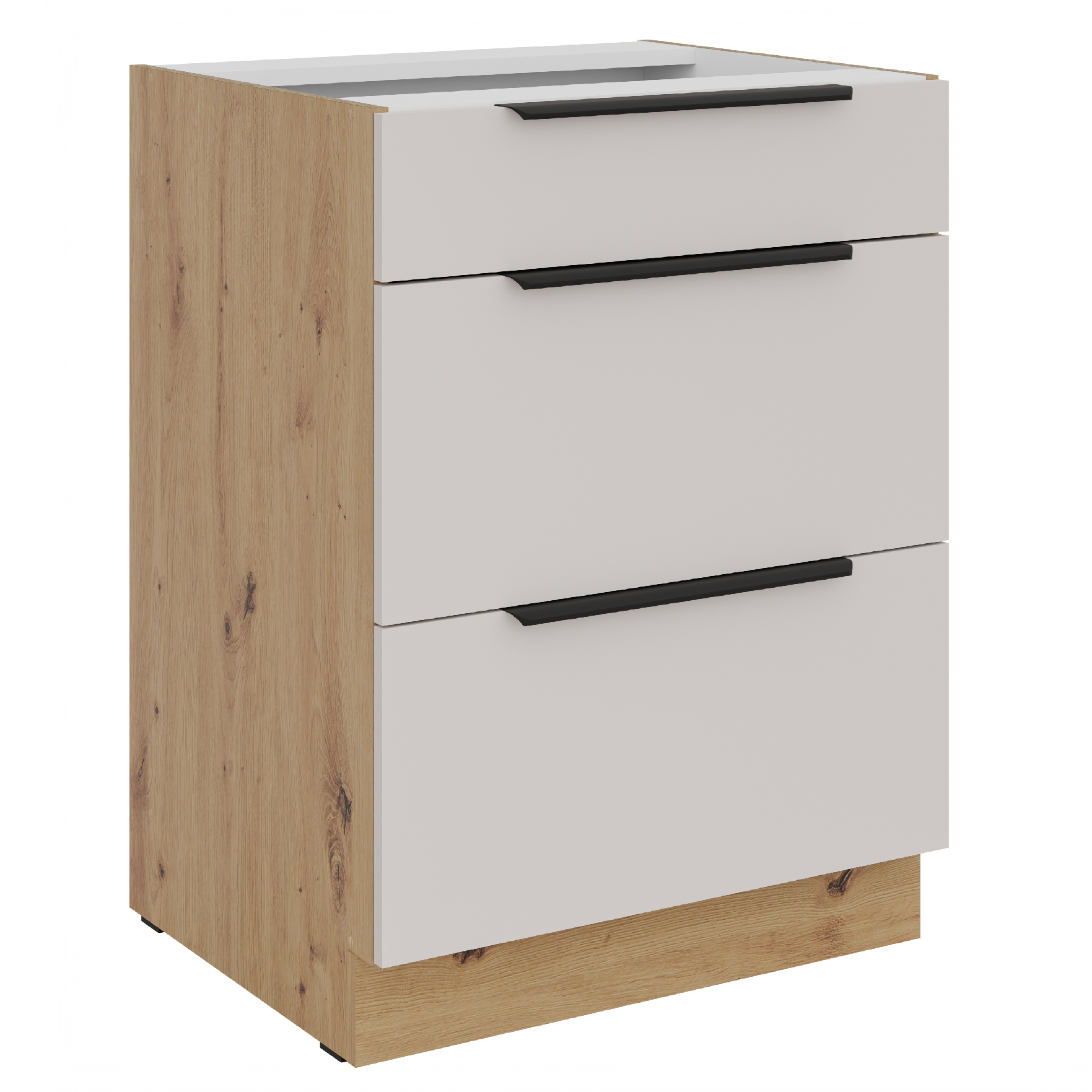 Spodní skříňka Solea 60 D 3S BB - Premium Box Barva korpusu: Dub artisan, Barva dvířek: Kašmír