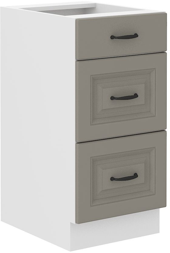 Spodní skříňka Stilo 40 D 3S BB - Premium Box Barva korpusu: Bílá, Barva dvířek: Clay Grey