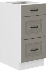 Spodní skříňka Stilo 40 D 3S BB - Premium Box Barva korpusu: Bílá, Barva dvířek: Clay Grey