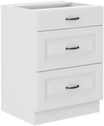 Spodní skříňka Stilo 60 D 3S BB - Premium Box Barva korpusu: Bílá, Barva dvířek: Bílá