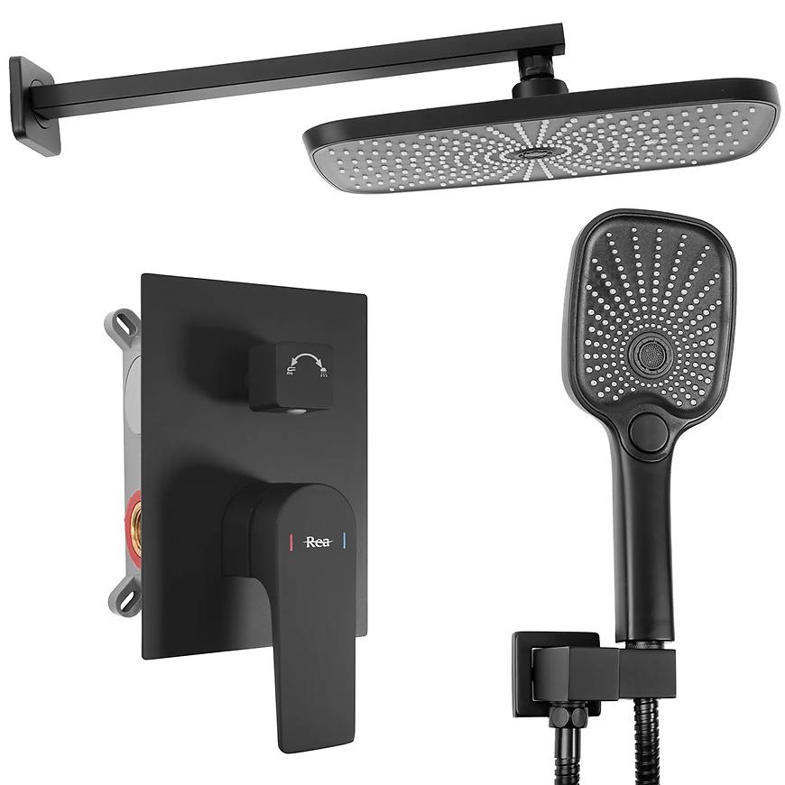 Sprchový set podomítkový Rea Moby černá