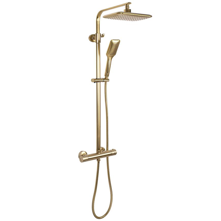 Sprchový set s termostatem Rea Tom kartáčované zlato 74 - 112 cm