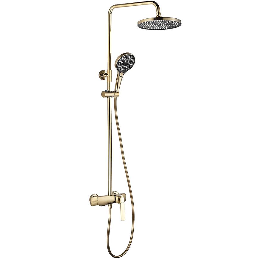 Sprchový set s termostatem Rea Tom kartáčované zlato 82-120 cm