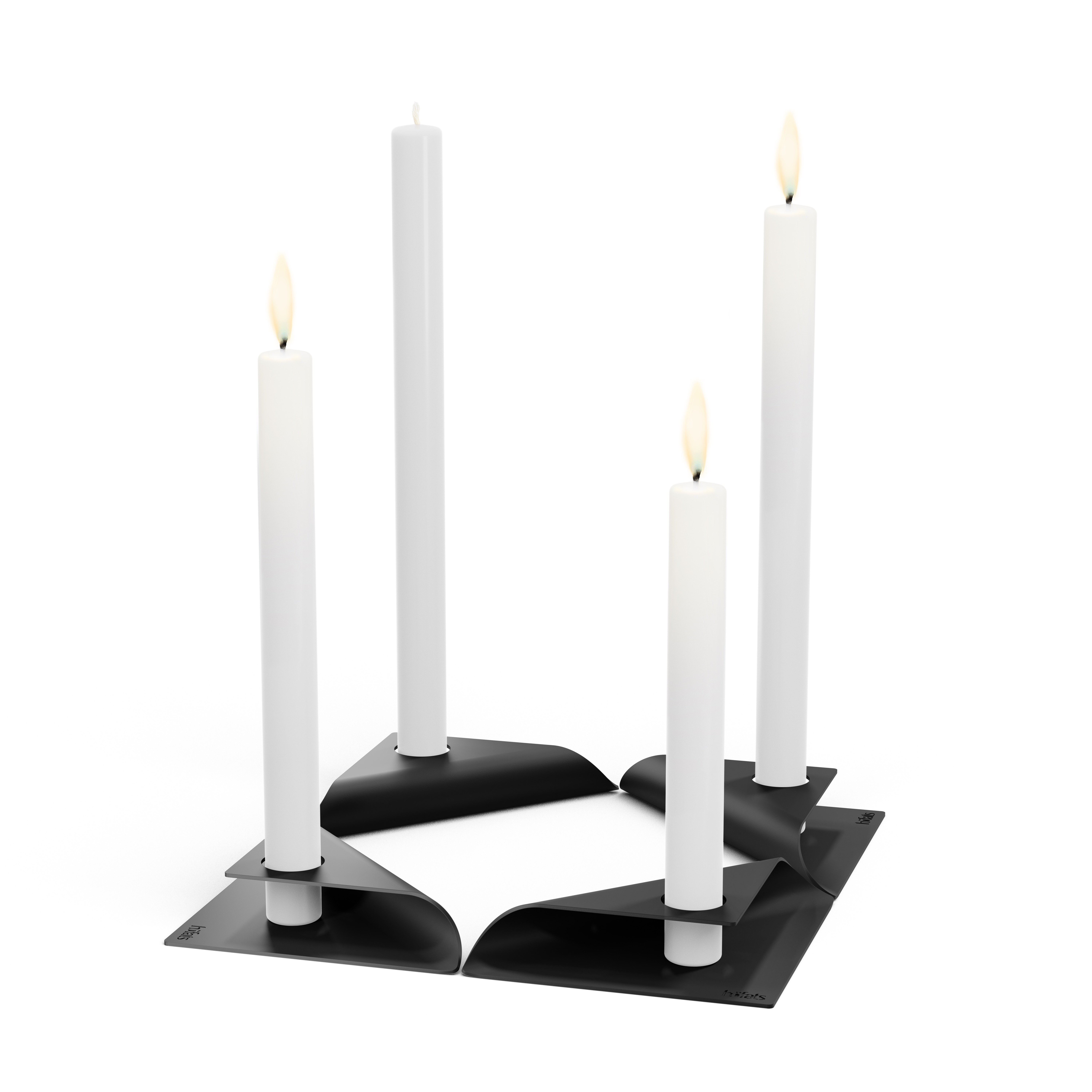 Square Candle, designový svícen - černý, set 4ks - Höfats