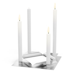 Square Candle, designový svícen - stříbrný, set 4ks - Höfats