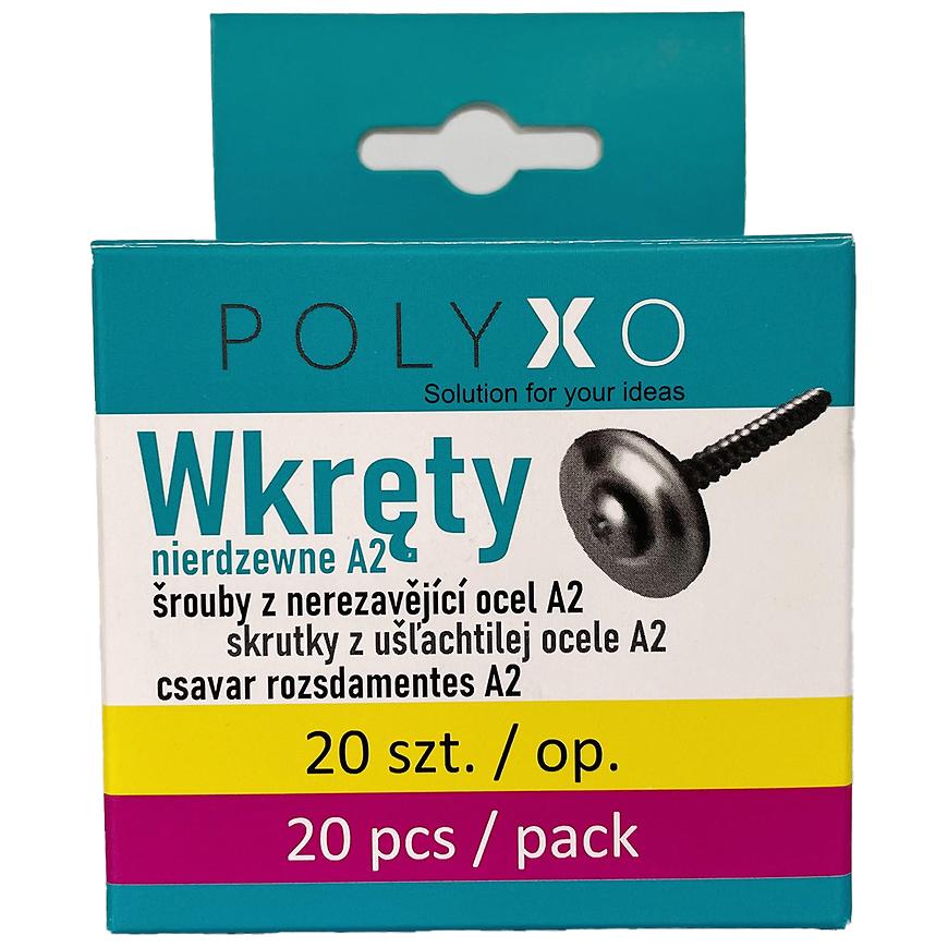 Šrouby z nerezavějící oceli pro PVC/PC desky 20 ks