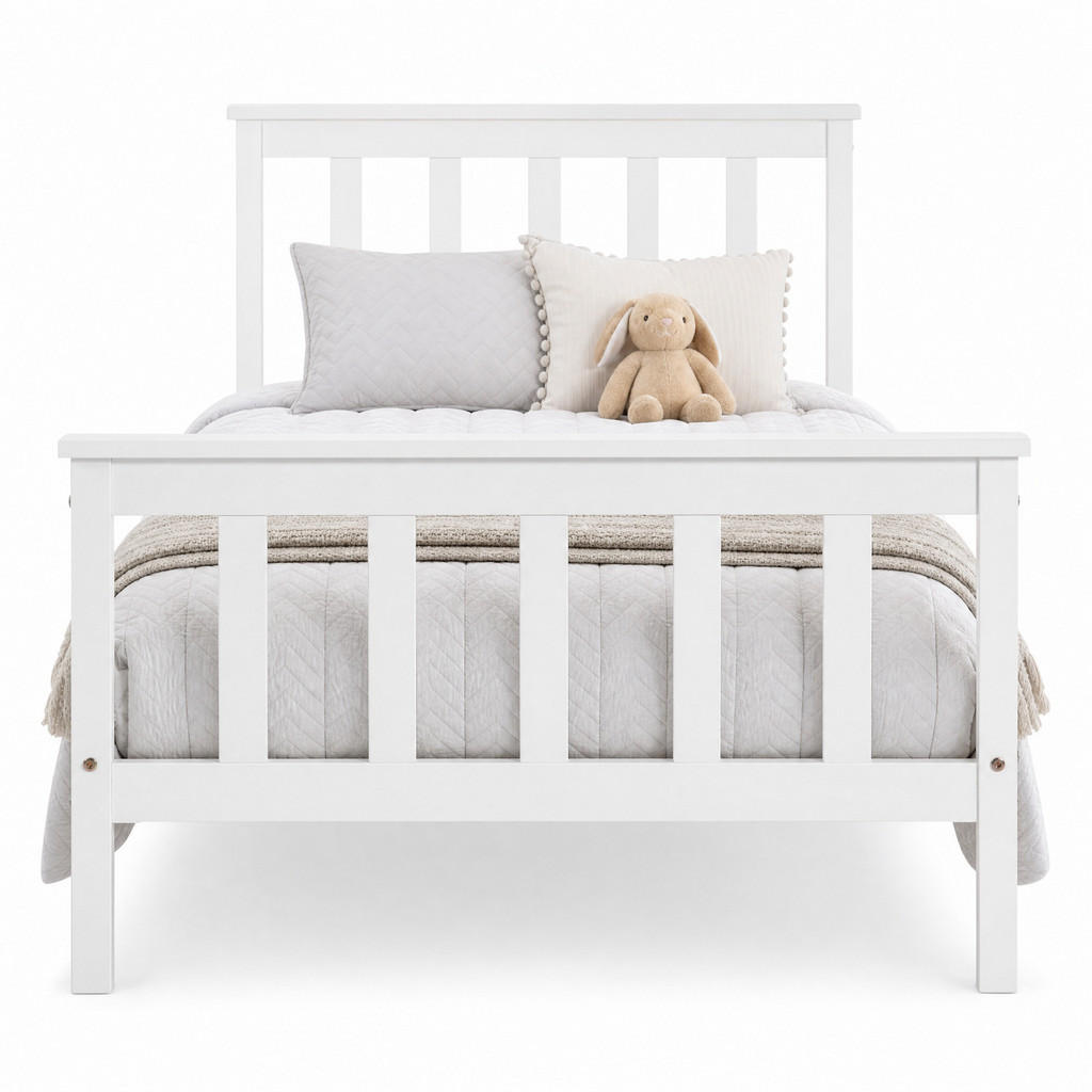 STILVORA POSTEL 90/200 cm bílá s roštem z masivu, minimalistický design