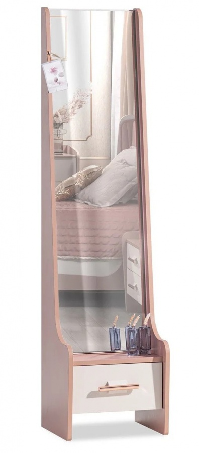 Stojací zrcadlo viviana - růžová, bílá