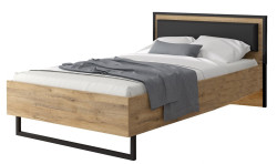 Studentská postel 120x200 shelby - dub bartex/černá