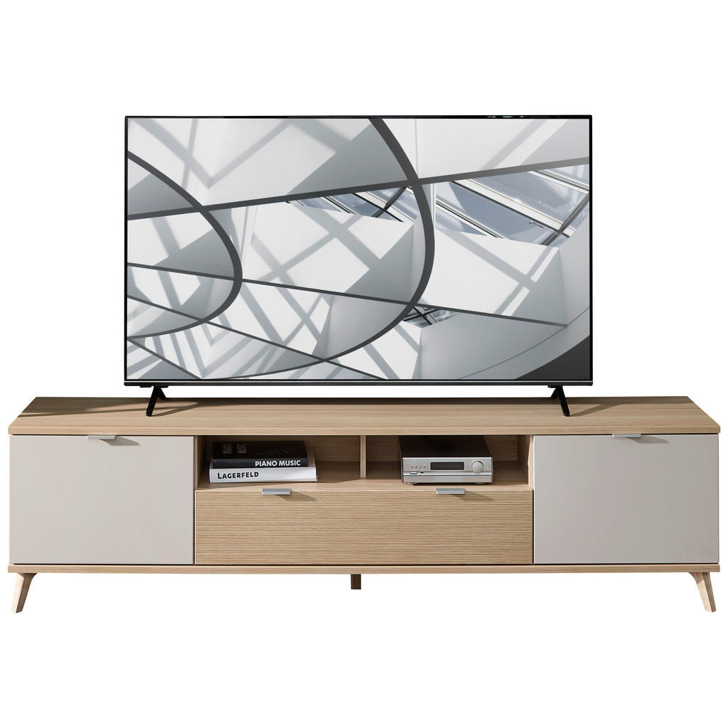 Stylife KOMODA POD TELEVIZI, kašmírová, barvy dubu, 210/56/44 cm