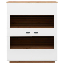 Stylife VYSOKÁ KOMODA, bílá, dub artisan, 110/137/40 cm