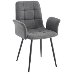 Stylife ŽIDLE S PODRUČKAMI, železo, tkaná látka, tmavě šedá