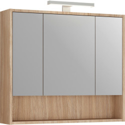 Stylife ZRCADLOVÁ SKŘÍŇKA, barvy dubu, 80/74/22 cm