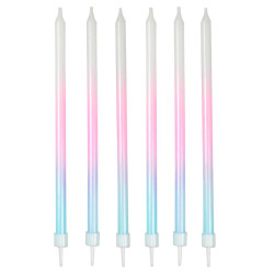 Svíčky ombre 6 ks 14.5cm