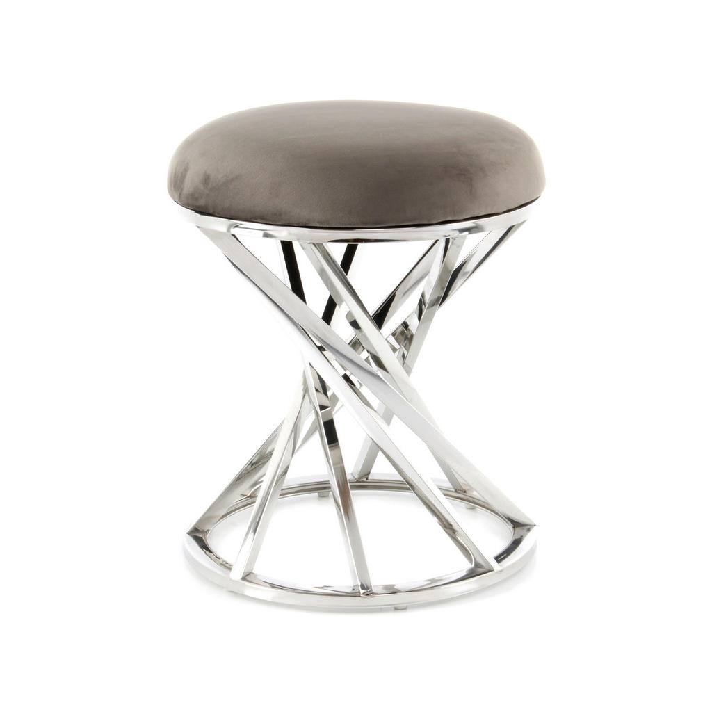 TABURET, kov, textil, 40/49/40 cm