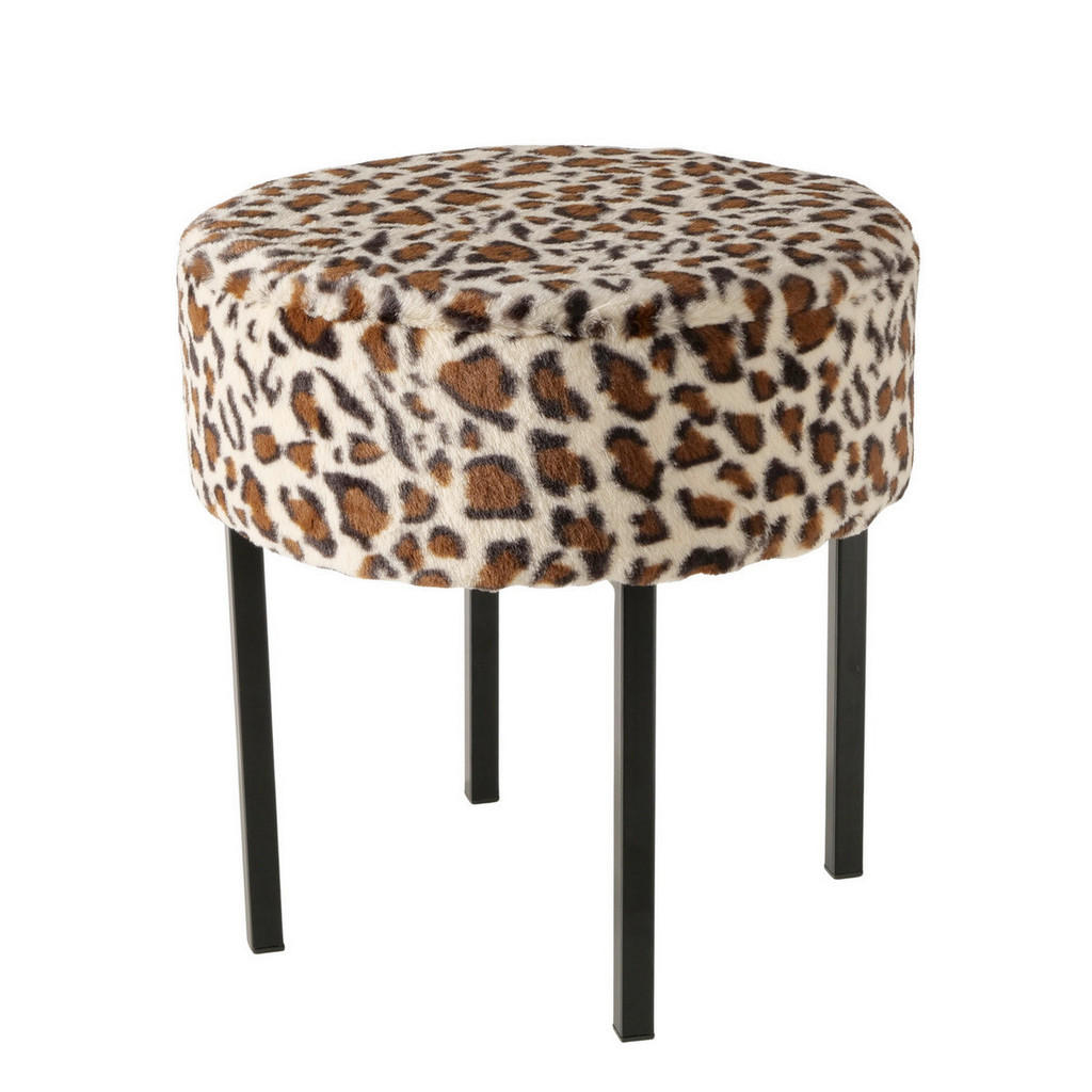 TABURET, kov, textil, 43/43/44 cm