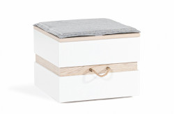 Taburet s úložným prostorem artos - dub sofia/bílá