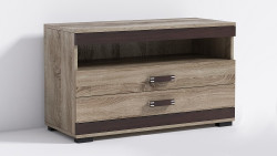 Televizní stolek P16 100cm Barva korpusu: Šedá, Lišta: Wenge, Barva dvířek: Šedá