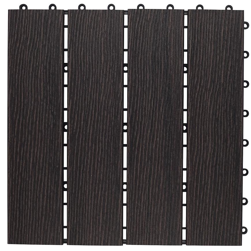 Terasová dlaždice wpc tmavě hnědé dřevo  30x30cm