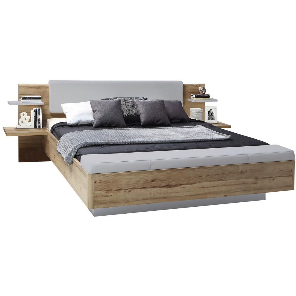 Ti'me POSTELOVÁ SESTAVA, 180/200 cm, šedá, dub artisan