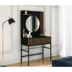 Toaletní stolek Meorati Barva korpusu: Černá/ Dub artisan