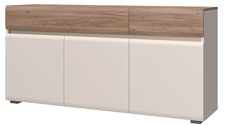 Třídveřová komoda artemisia - dub tobacco/béžová