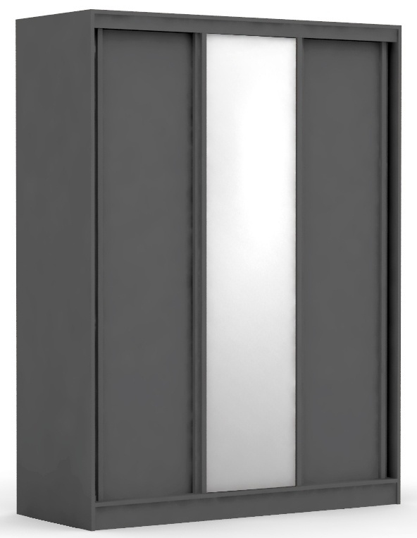 Třídveřová šatní skříň rea atlanta 2 - graphite