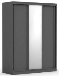 Třídveřová šatní skříň rea atlanta 2 - graphite