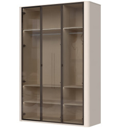 Třídveřová šatní skříň s osvětlením a prosklenými dveřmi renfri -