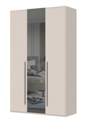 Třídvéřová šatní skříň se zrcadlem baptiste - béžová