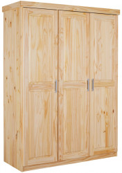 Třídveřová šatní skříň z masivu guliver - borovice