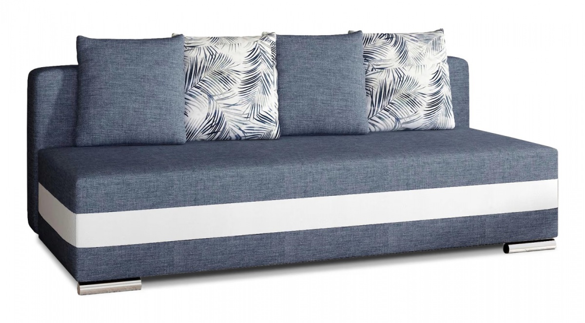 Trojmístná rozkládací pohovka s úložným prostorem calia - tm.šedá/bílá