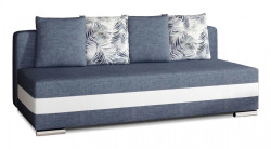 Trojmístná rozkládací pohovka s úložným prostorem calia - tm.šedá/bílá