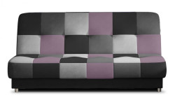 Trojmístná rozkládací pohovka s úložným prostorem cayo - černá/šedá -