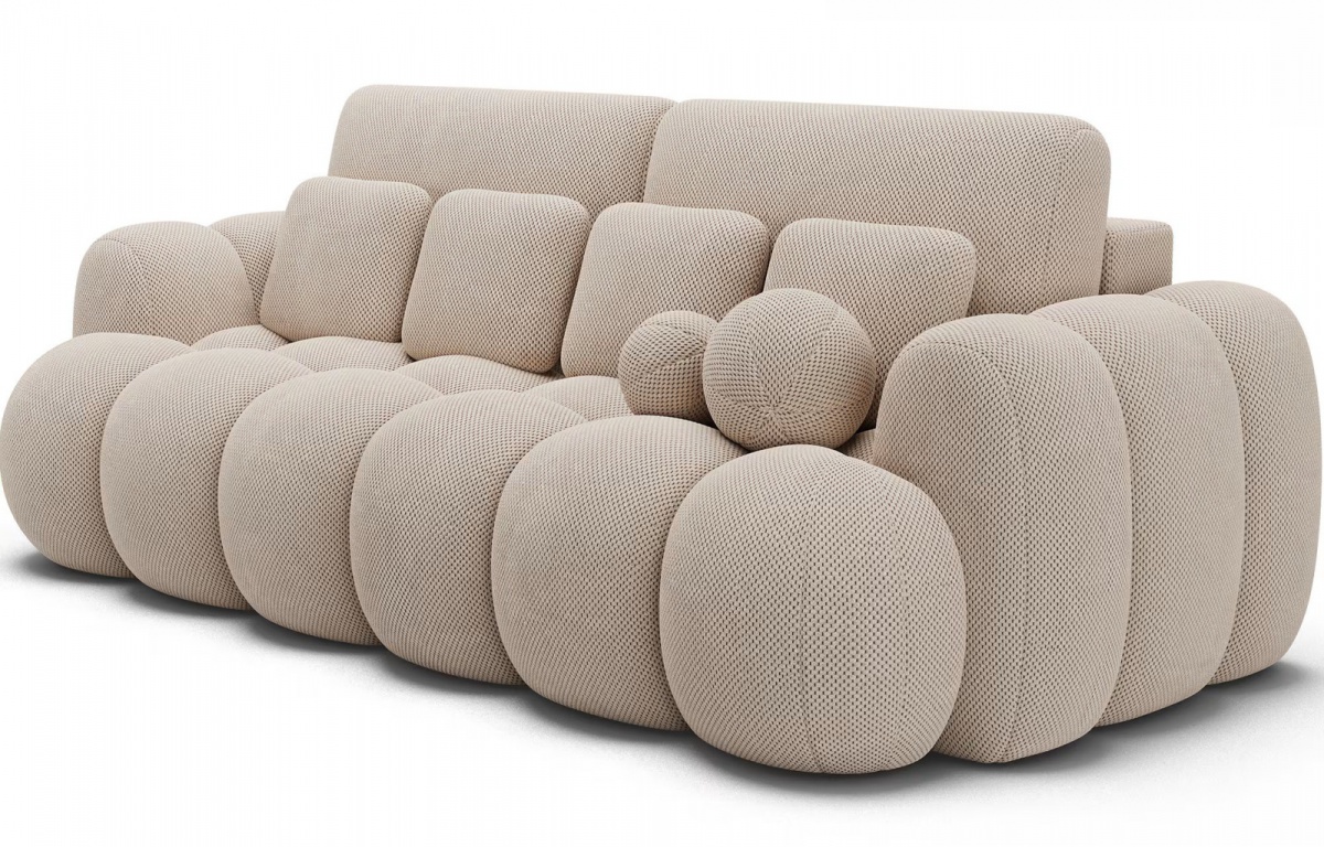 Trojmístná rozkládací pohovka s úložným prostorem cotonn - bílá -