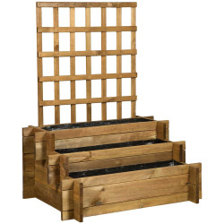 Truhlík s mřížkou 3-patrový 80x60x100/38 cm