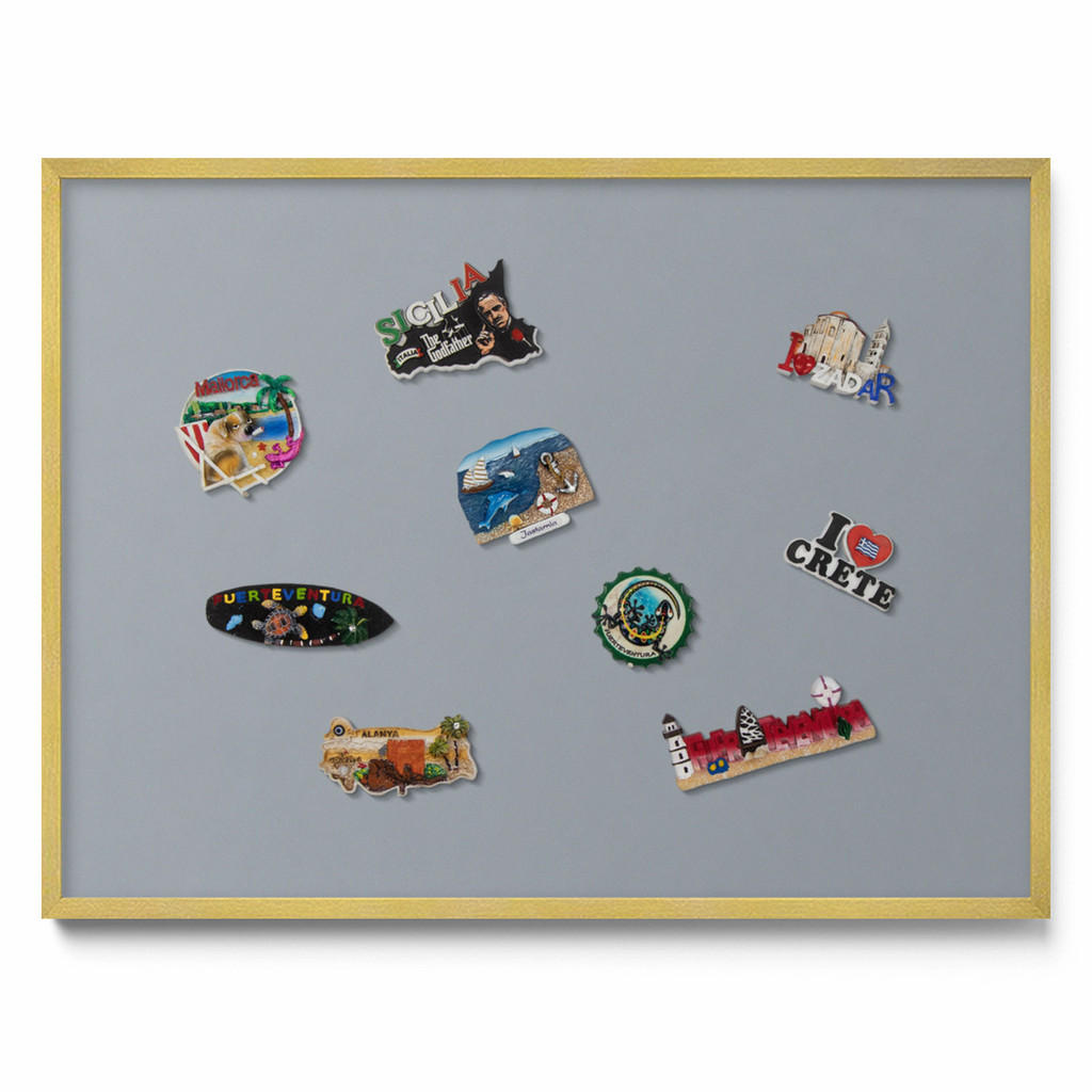 TULUP MAGNETICKÁ TABULE 80x60 cm zlatý rám – Olivová barva
