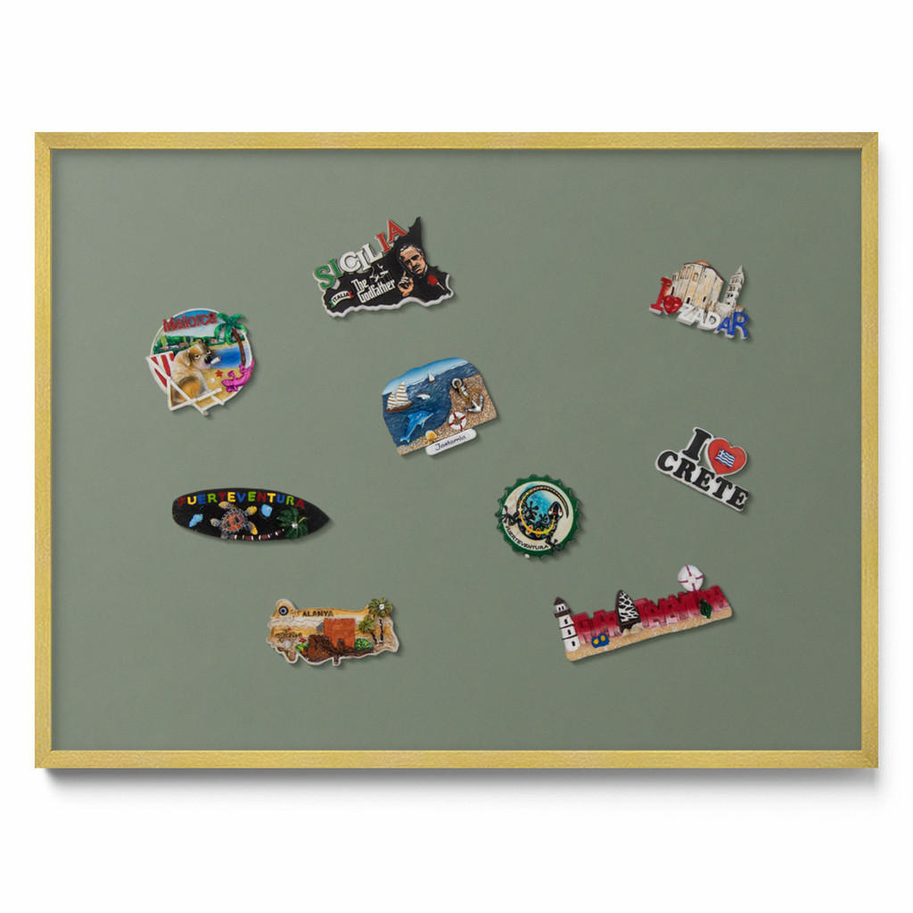 TULUP MAGNETICKÁ TABULE 80x60 cm zlatý rám – Tmavě modrá barva
