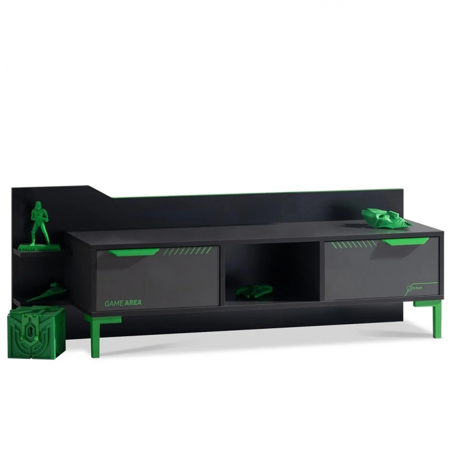 Tv stolek diego - černá, zelená