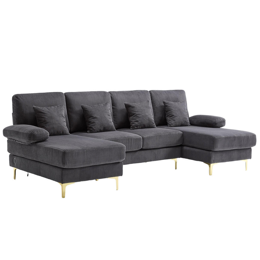 U-SEDACÍ SOUPRAVA 265/135/88 cm Šedá