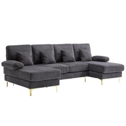 U-SEDACÍ SOUPRAVA 265/135/88 cm Šedá