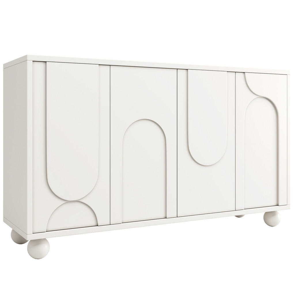 Urban Meuble SIDEBOARD 120 cm bílý se 2 dvířky a nastavitelnou policí v moderním designu