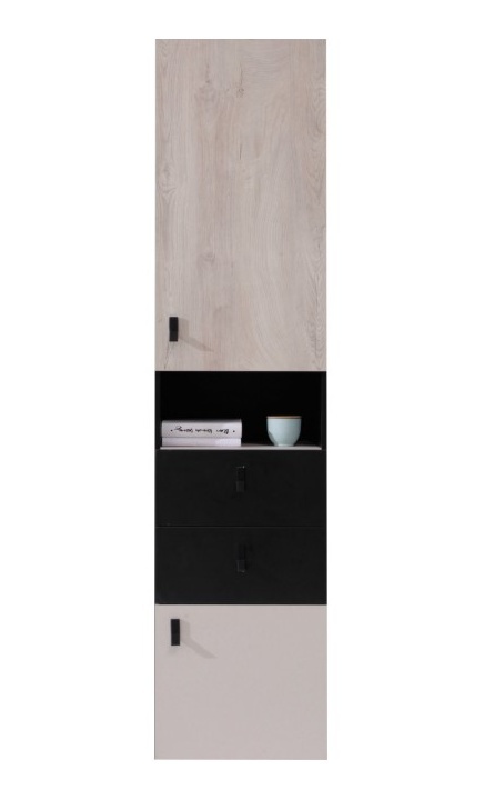 Úzká vysoká černá skříň saturn - levá/pravá